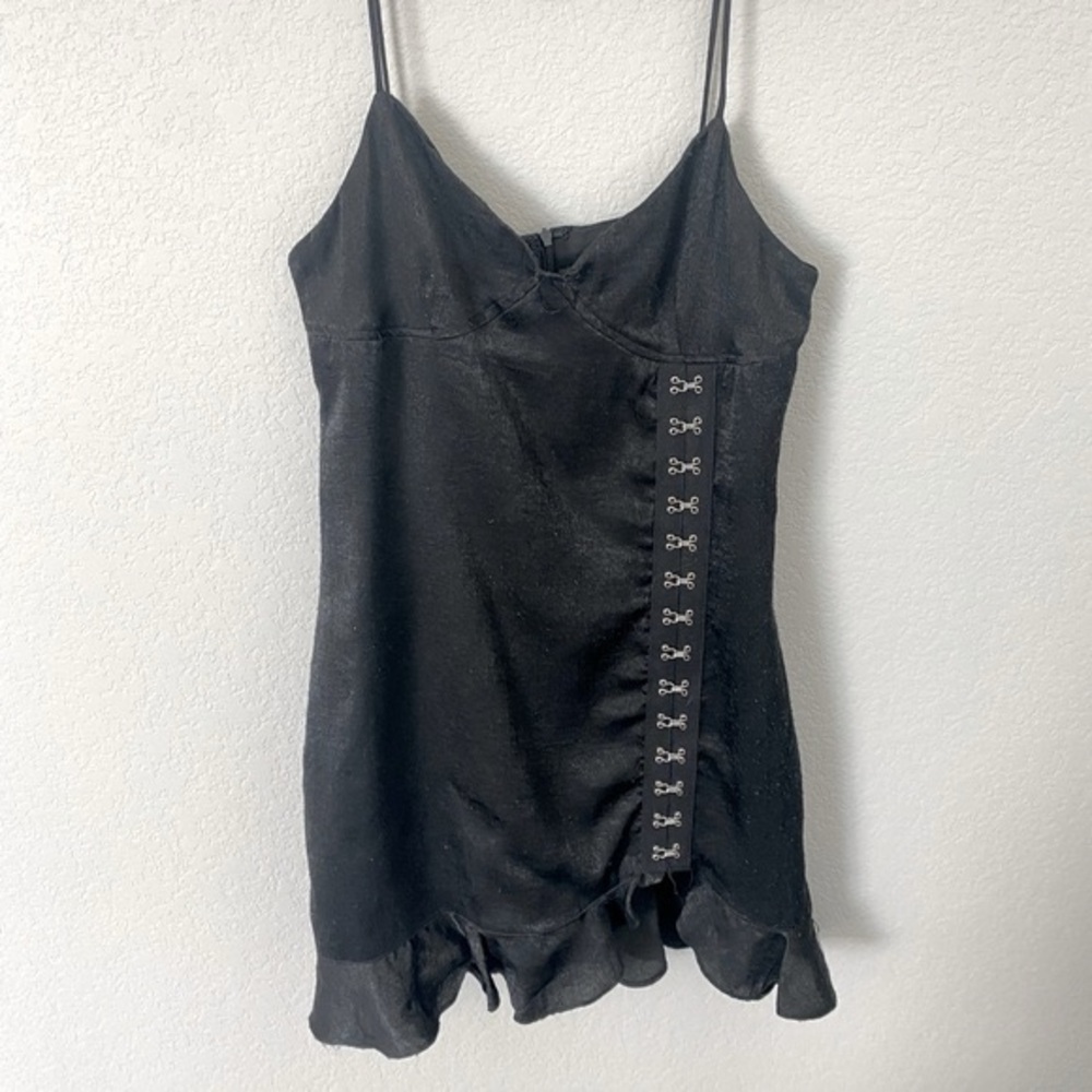 wild honey top shop black mini dress with corset detail gently worn size M